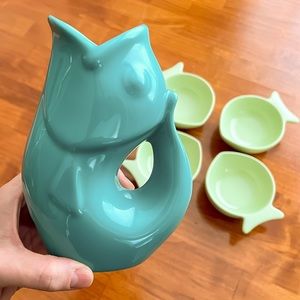 MINT! GurglePot Gurgling Fish Pitcher - Aqua, Med ~ also selling matching bowls!